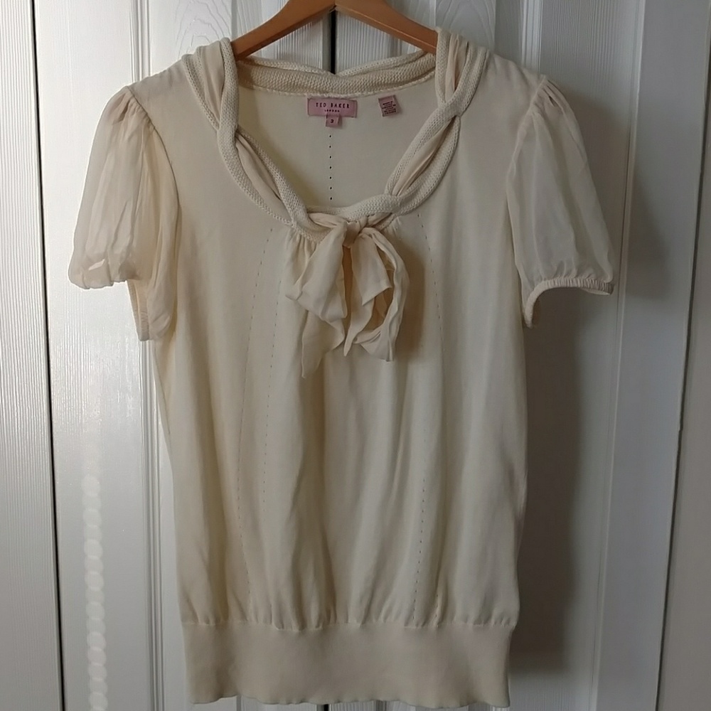 Ted Baker London Sweater with Chiffon Sleeves